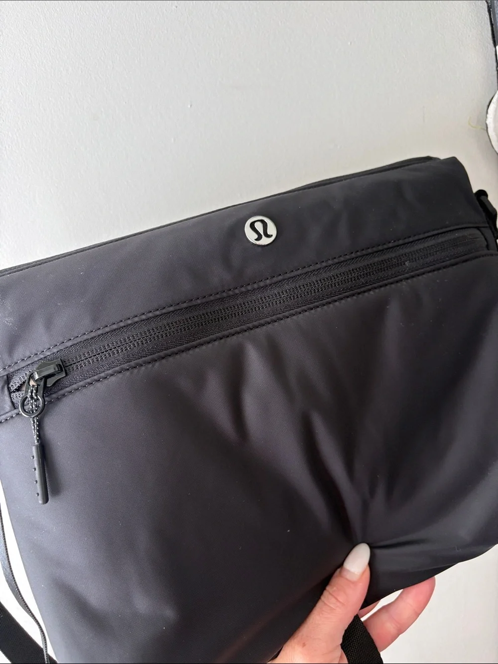 lululemon athletica Black Crossbody Messenger Bag & Changing Mat Insert
